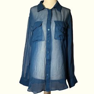 EUC Equipment Sheer blouse